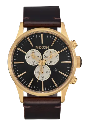 Sentry Chrono Leather - Gold / Indigo / Brown