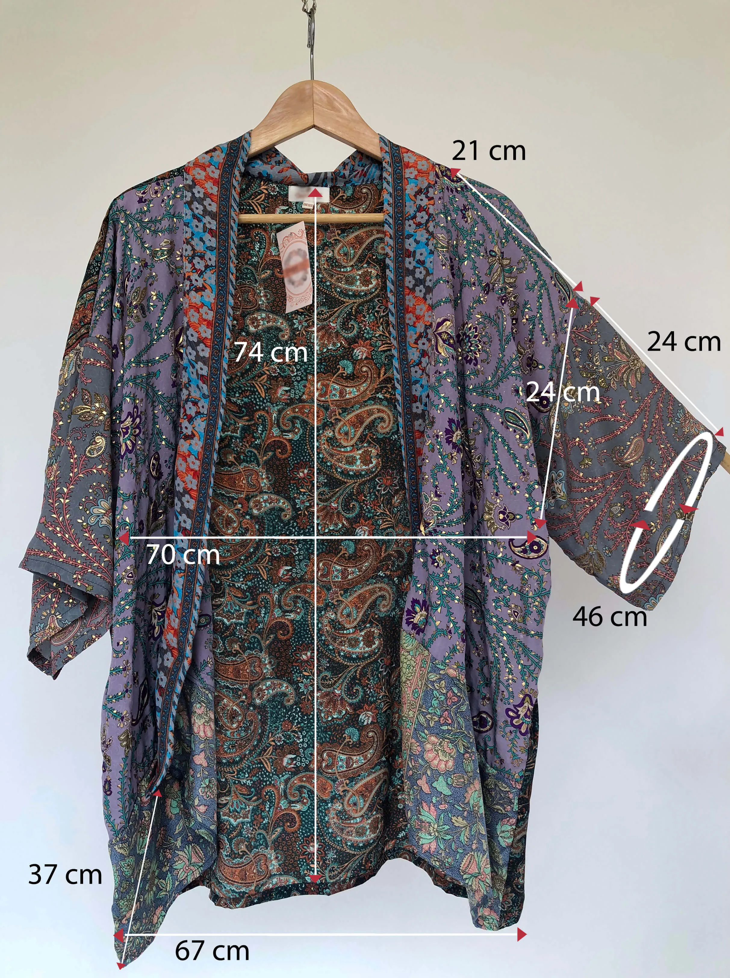 Short Kimono Patchwork Sari Jacket with Gold