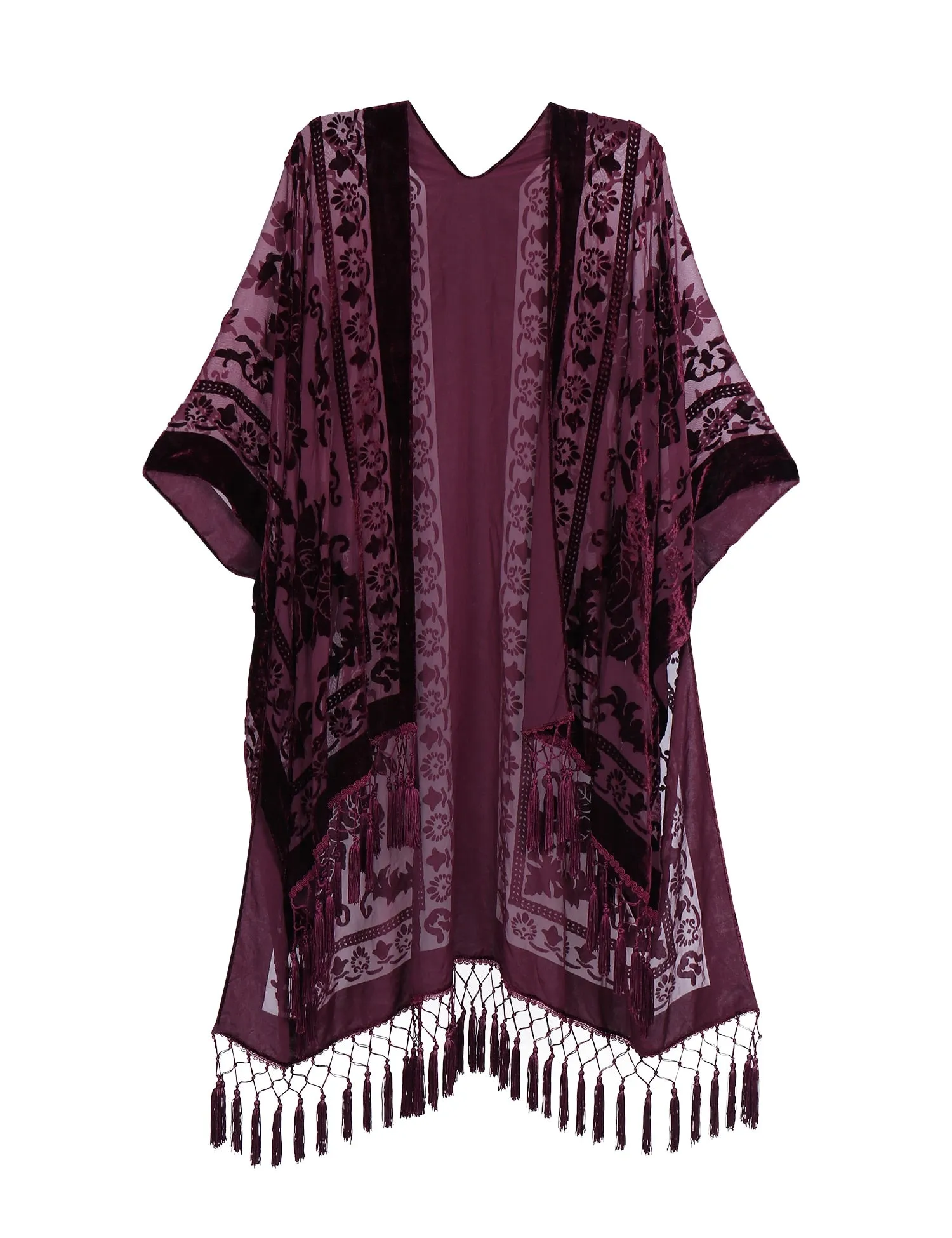 Stevie's Bohemian Long Tassel Velvet Kimonos