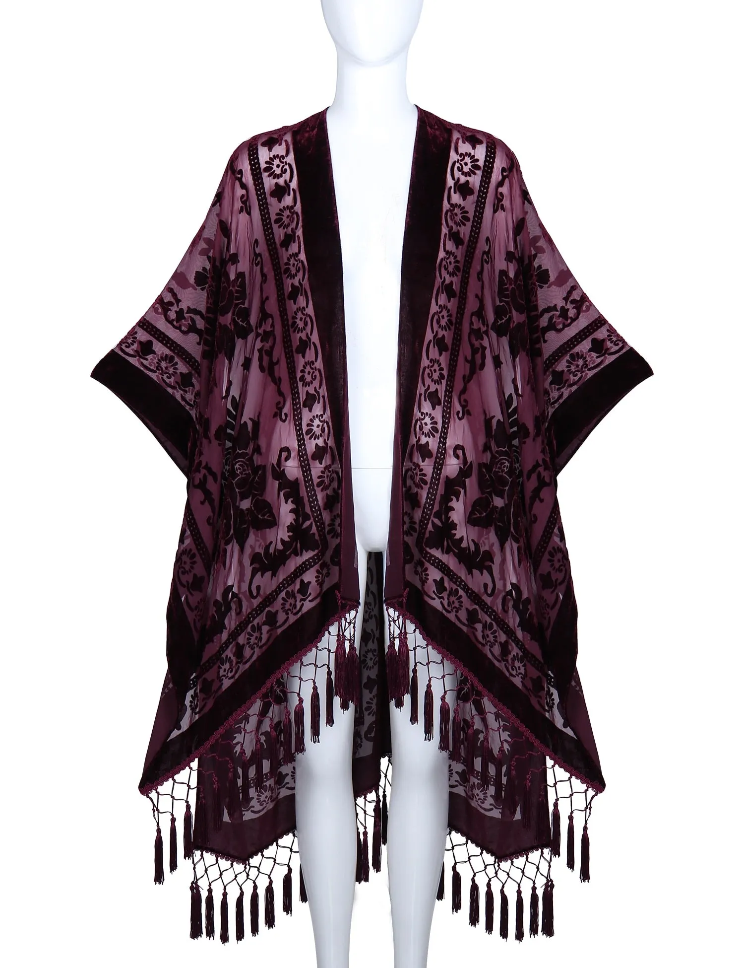 Stevie's Bohemian Long Tassel Velvet Kimonos