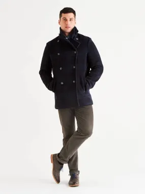 Stewart StormLux™ Plaid Wool Cashmere Peacoat