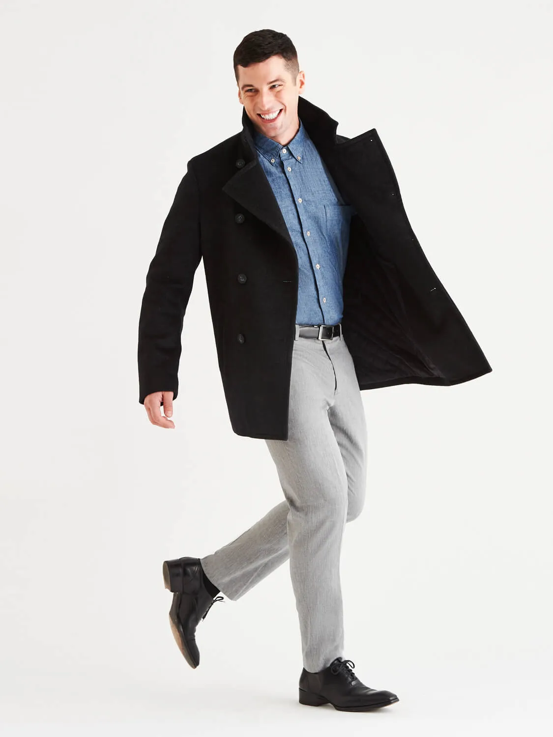 Stewart StormLux™ Wool Cashmere Peacoat