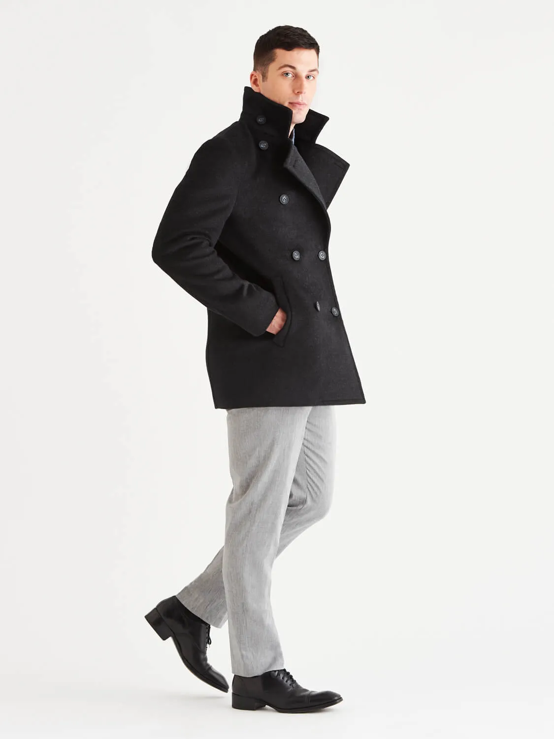 Stewart StormLux™ Wool Cashmere Peacoat