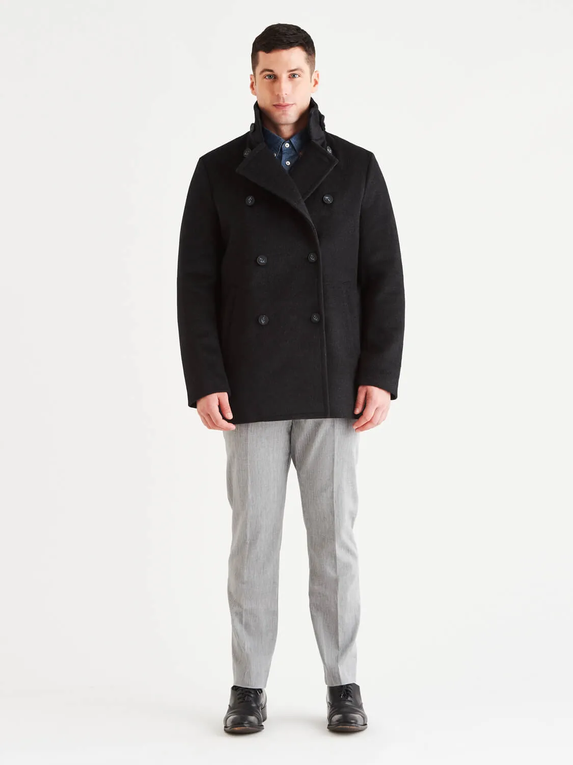 Stewart StormLux™ Wool Cashmere Peacoat