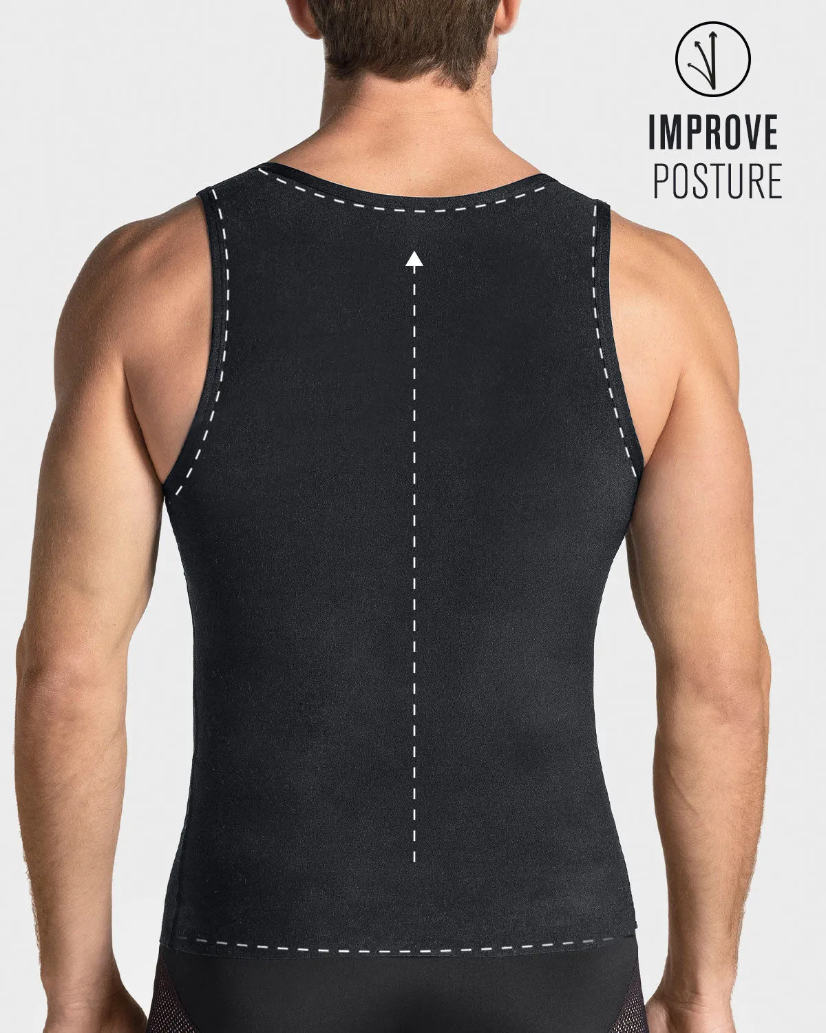 Stretch Cotton Moderate Compression Shaper Tank with Mesh Cutouts