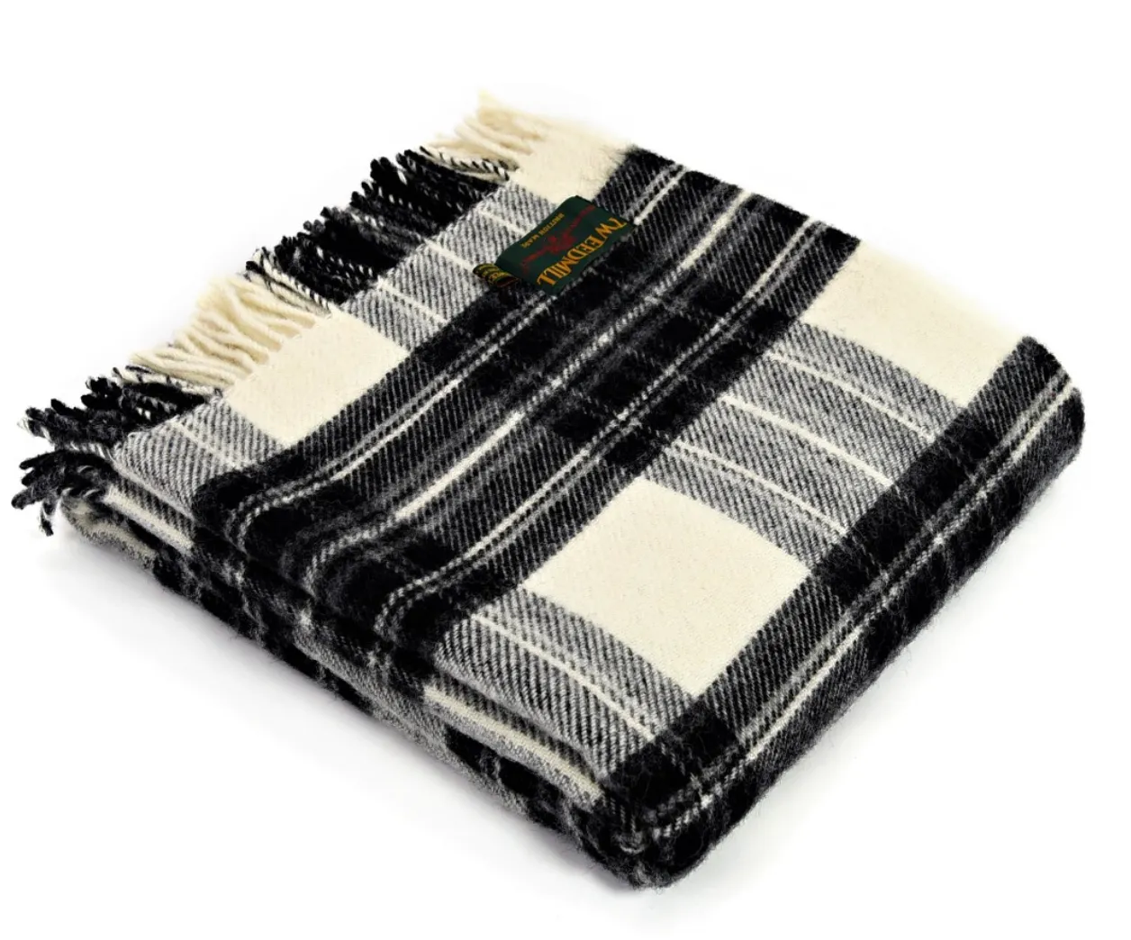 Tweedmill 100% New Wool Blanket - Grey Dress Stewart - Wales