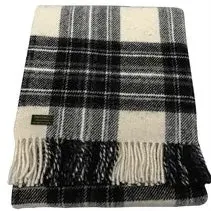 Tweedmill 100% New Wool Blanket - Grey Dress Stewart - Wales