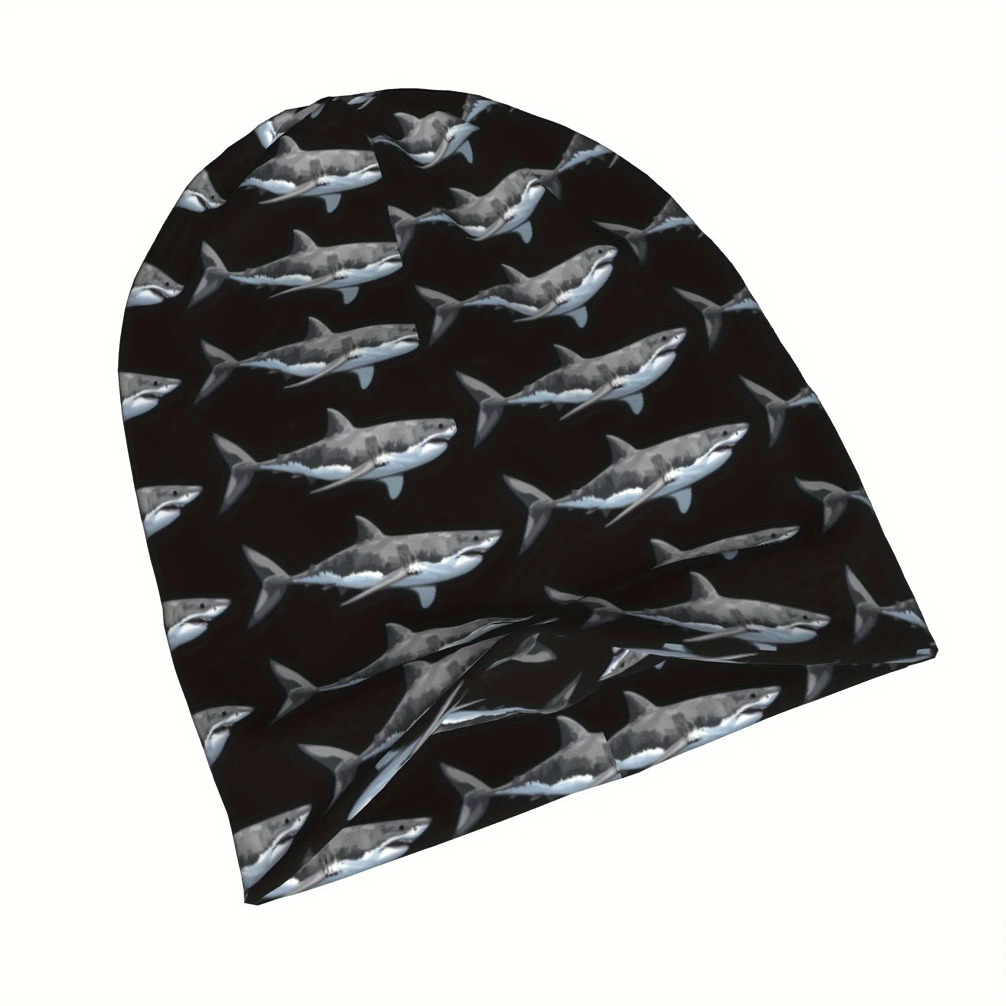 Unisex Caps - Stretchable Shark Print Skull