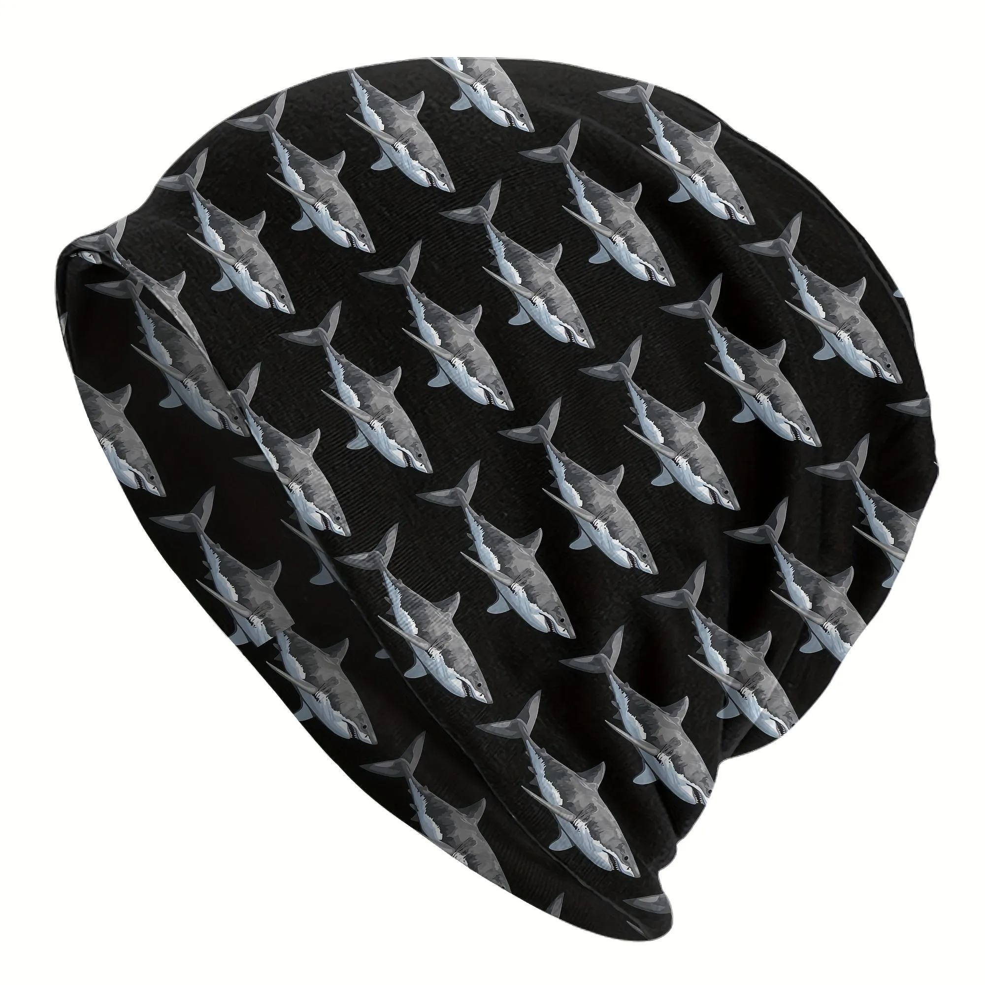 Unisex Caps - Stretchable Shark Print Skull