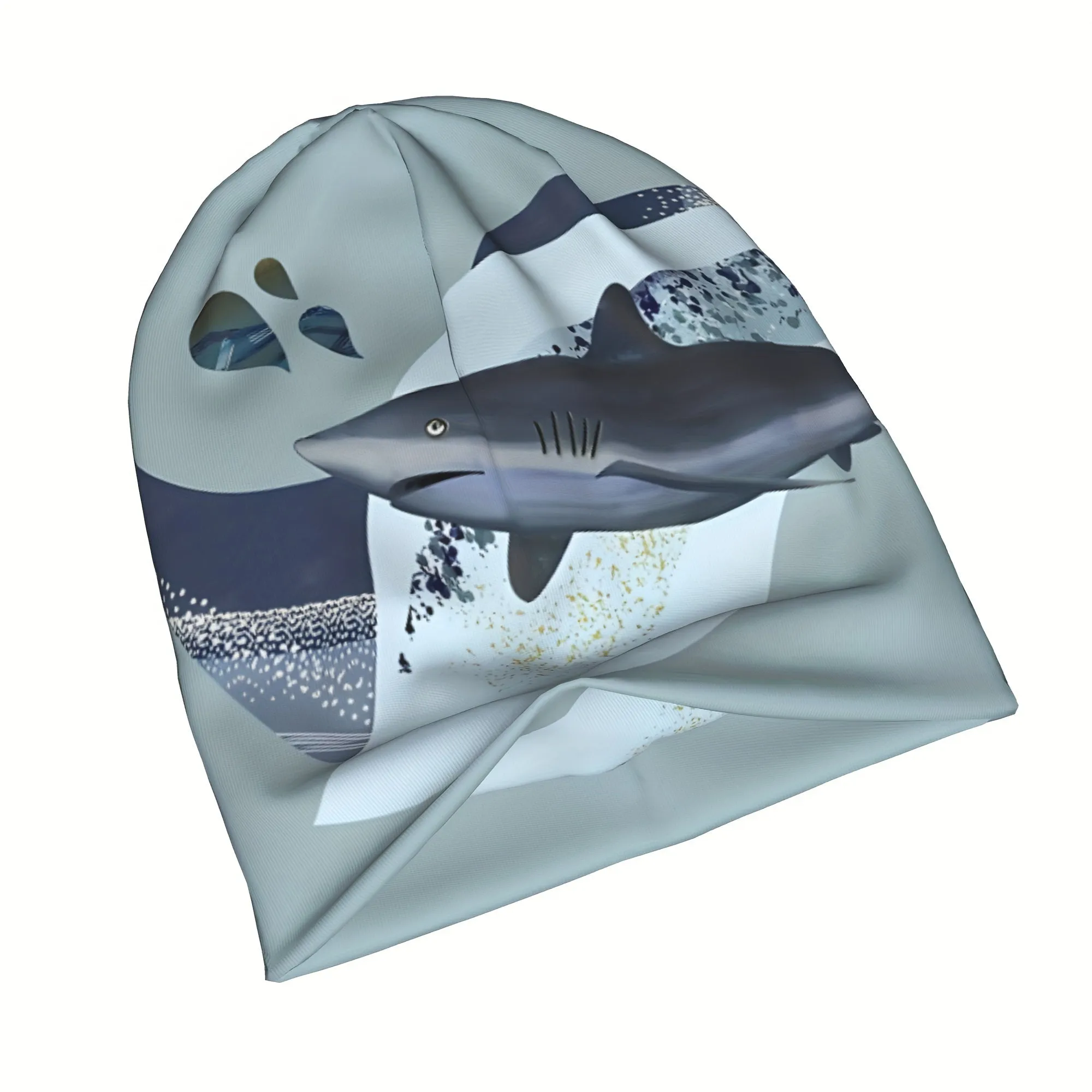 Unisex Caps - Stretchable Shark Print Skull