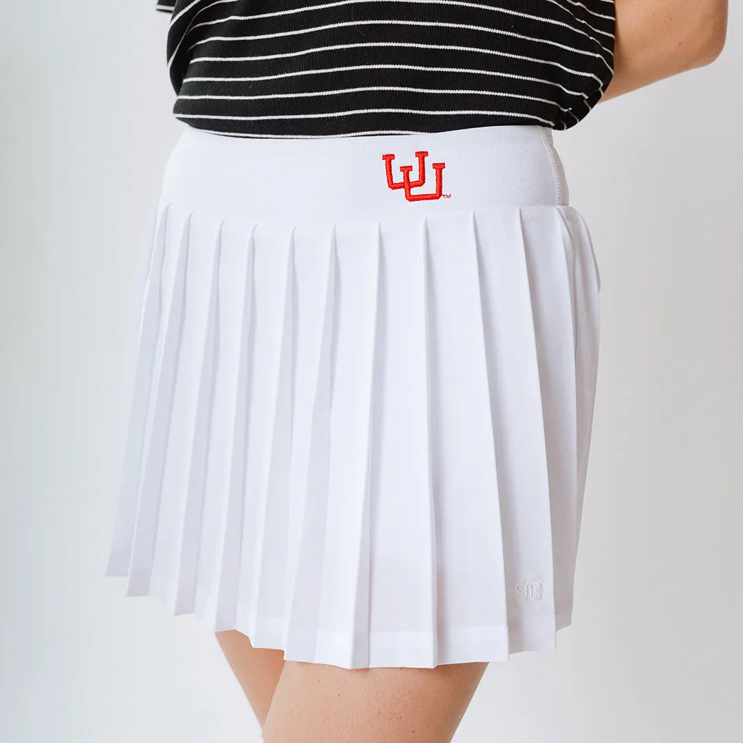 Utah Tie Breaker Tennis Skirt, White