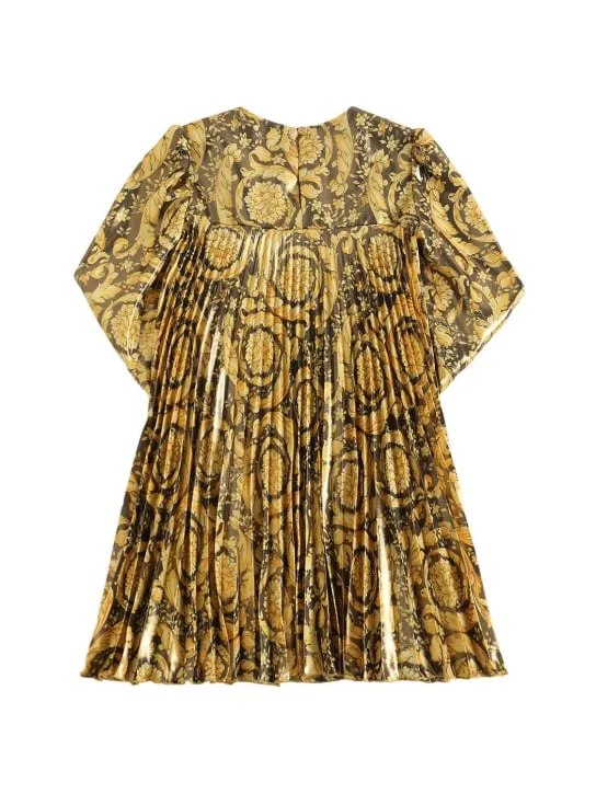 Versace   Baroque print pleated twill dress 