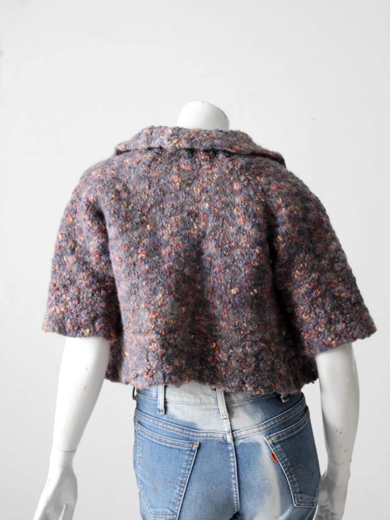 vintage crop wool cardigan