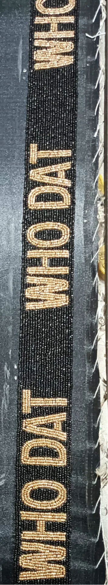 Who Dat Beaded Wide Purse Straps with adjusters