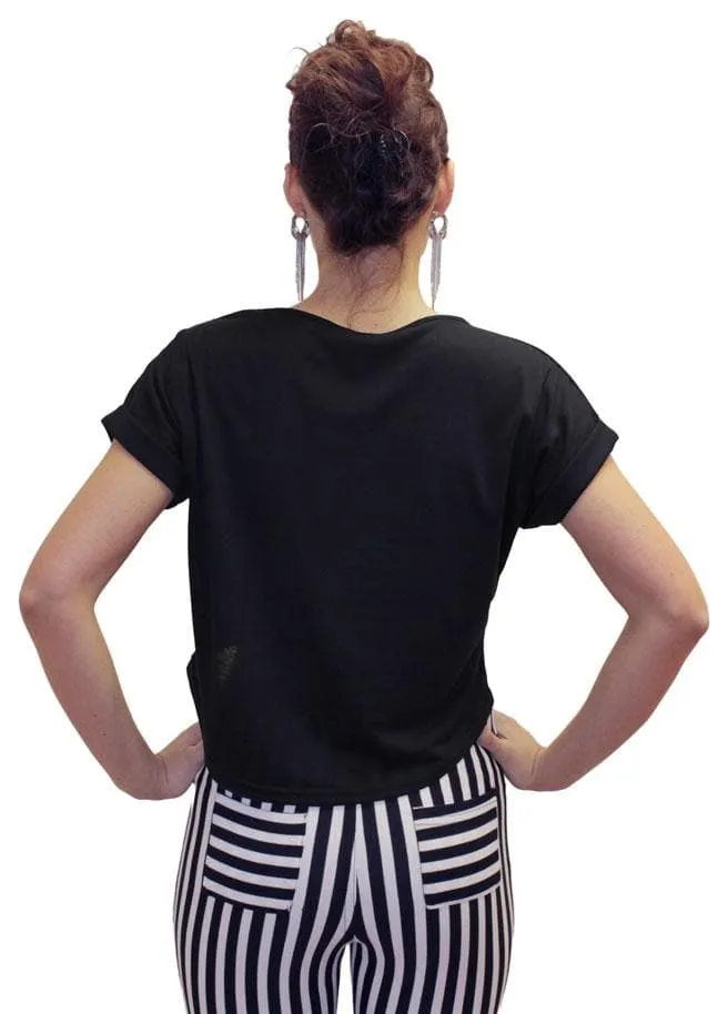 Women Cap Sleeve Stretchable Crop Top